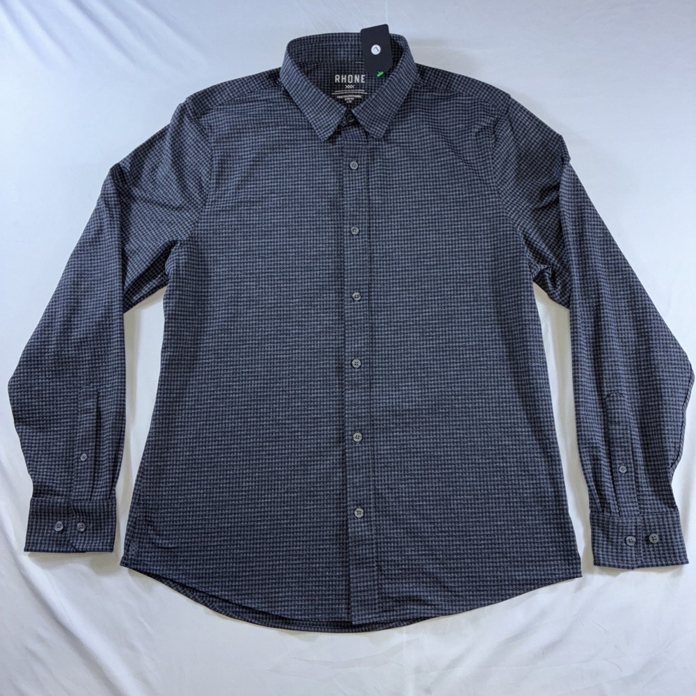 Rhone Fine Italian Stretch Fabric Slim Fit Button Down Dress Shirt Men's L